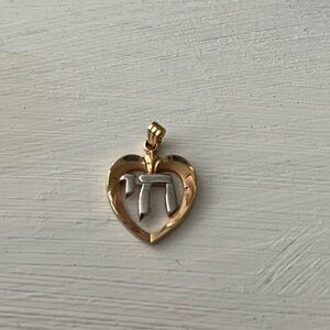Gold and Silver Heart Pendant 14kGf gold field